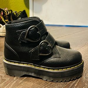 Devon Heart Leather Platform Boots